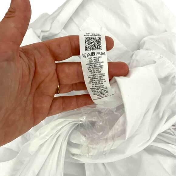 TopShop Shirt Twist Front Bodysuit White Size 6 NWOT $59 MSRP - Picture 5 of 6